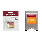 Transcend 133X - Tarjeta De Memoria Compactflash De 1 Gb + Ts0Mcf2Pc - Adaptador Para Tarjetas De Memoria Compact Flash (Pcmcia)