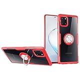 Topofu Funda Samsung Galaxy Note 10 Lite/a81/m60S, Carcasa [Anillo Soporte Con Rotación 360º] [Suave Marco Tpu] [Funda Trasera Transparente] Para Samsung Galaxy Note 10 Lite/a81/m60S (Rojo)