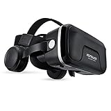 Hamswan Gafas De Realidad Virtual Con Auriculares Incorporados, [Regalos] 3D Vr Gafas Con Visión De 360 Grados, Auriculares, Fov Botón, Multifunción Para Los Móviles De Pantalla 4.0-6.0 Pulgadas