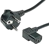 Value Power - Cable (Angled Iec Connector, 1,8 M, Male Connector/female Connector, C13 Acoplador, Iec 320, 250 V, Negro)