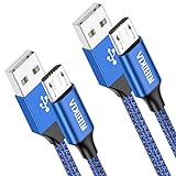 Nibikia Cable Micro Usb,2 Pack[2M+2M] Carga Rápida Android Cable Android Nylon Movil Cables Cargador Compatible Con Samsung S7 S6 S5 J7 J5 J3 Tablet Huawei Sony Htc Motorola Nexus Lg Ps4