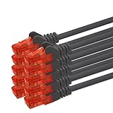 2M Cable De Red - Negro - 10 Piezas - Gigabit Ethernet Lan Cat.6 Rj45 1000Mbit S - Cable De Conexión A Red