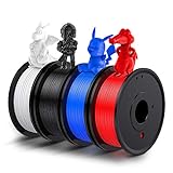 Labists - Filamento Pla 1.75 - Impresora Pla 3D - Cantidad 1 Kg (4 Bobinas De 250 Gr Cada Una) - Bobinas Con 4 Colores (Negro, Blanco, Azul, Rojo)