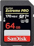 Sandisk Extreme Pro - Tarjeta De Memoria Sdxc De 64 Gb, 4K, Hasta 170 Mb/s, Class 10, U3 Y V30