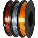 Giantarm - Filamento De Pla De 1,75 Mm Para Impresora 3D, 0,5 Kg Por Bobina, 3 Bobinas (Color Oro, Plata Y Cobre)